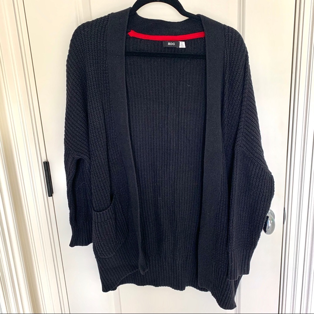 BDG Oversized Black Knit Cardigan